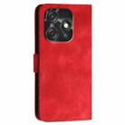 For Tecno Spark 10C YX0080 Grid Butterfly Embossed Pattern Flip Leather Phone Case with Lanyard(Red) - 3