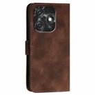 For Tecno Spark 10C YX0080 Grid Butterfly Embossed Pattern Flip Leather Phone Case with Lanyard(Coffee) - 3