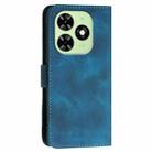 For Tecno Spark Go 2024 4G YX0080 Grid Butterfly Embossed Pattern Flip Leather Phone Case with Lanyard(Dark Blue) - 3