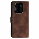 For Tecno Pop 7 / 7 Pro YX0080 Grid Butterfly Embossed Pattern Flip Leather Phone Case with Lanyard(Coffee) - 3