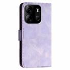 For Tecno Pop 7 / 7 Pro YX0080 Grid Butterfly Embossed Pattern Flip Leather Phone Case with Lanyard(Light Purple) - 3