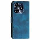 For Tecno Spark 10 Pro YX0080 Grid Butterfly Embossed Pattern Flip Leather Phone Case with Lanyard(Dark Blue) - 3