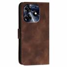 For Tecno Spark 10 Pro YX0080 Grid Butterfly Embossed Pattern Flip Leather Phone Case with Lanyard(Coffee) - 3