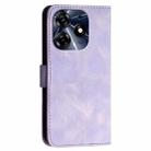 For Tecno Spark 10 Pro YX0080 Grid Butterfly Embossed Pattern Flip Leather Phone Case with Lanyard(Light Purple) - 3