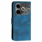 For Tecno Pova 6 Neo Grid Butterfly Embossed Pattern Leather Phone Case with Lanyard(Dark Blue) - 3