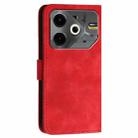 For Tecno Pova 6 Neo YX0080 Grid Butterfly Embossed Pattern Flip Leather Phone Case with Lanyard(Red) - 3