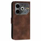 For Tecno Pova 6 Neo YX0080 Grid Butterfly Embossed Pattern Flip Leather Phone Case with Lanyard(Coffee) - 3