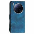 For Tecno Camon 40 Premier Grid Butterfly Embossed Pattern Leather Phone Case with Lanyard(Dark Blue) - 3
