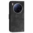 For Tecno Camon 40 Premier Grid Butterfly Embossed Pattern Leather Phone Case with Lanyard(Black) - 3