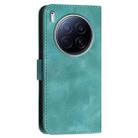 For Tecno Camon 40 Premier Grid Butterfly Embossed Pattern Leather Phone Case with Lanyard(Light Blue) - 3