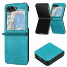 For Samsung Galaxy Z Flip5 Solid Color Calf Texture Folding Leather Phone Case(Green) - 1