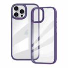 For iPhone 15 Pro Gold Shield 2 in 1 PC + TPU Shockproof Phone Case(Dark Purple) - 1