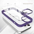 For iPhone 15 Pro Gold Shield 2 in 1 PC + TPU Shockproof Phone Case(Dark Purple) - 2