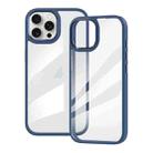 For iPhone 15 Pro Gold Shield 2 in 1 PC + TPU Shockproof Phone Case(Dark Blue) - 1