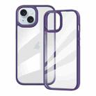 For iPhone 15 Gold Shield 2 in 1 PC + TPU Shockproof Phone Case(Dark Purple) - 1