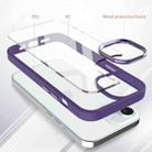 For iPhone 15 Gold Shield 2 in 1 PC + TPU Shockproof Phone Case(Dark Purple) - 2