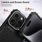 For iPhone 15 Pro Diamond Horizontal Card Bag Leather Phone Case(Black) - 3