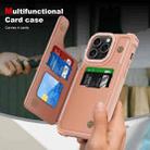 For iPhone 15 Pro Diamond Horizontal Card Bag Leather Phone Case(Rose Gold) - 2