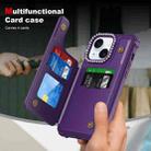 For iPhone 15 Diamond Horizontal Card Bag Leather Phone Case(Purple) - 2