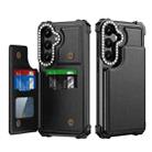 For Samsung Galaxy S24 5G Diamond Horizontal Card Bag Leather Phone Case(Black) - 1