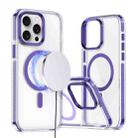 For iPhone 15 Pro Two-color TPU Hybrid PC MagSafe Phone Case(Purple) - 1