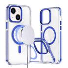 For iPhone 14 / 13 Two-color TPU Hybrid PC MagSafe Phone Case(Blue) - 1