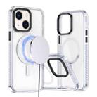 For iPhone 14 / 13 Two-color TPU Hybrid PC MagSafe Phone Case(White) - 1