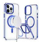 For iPhone 14 Pro Two-color TPU Hybrid PC MagSafe Phone Case(Blue) - 1