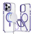 For iPhone 12 / 12 Pro Two-color TPU Hybrid PC MagSafe Phone Case(Purple) - 1