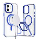 For iPhone 11 Two-color TPU Hybrid PC MagSafe Phone Case(Blue) - 1