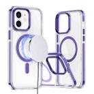 For iPhone 11 Two-color TPU Hybrid PC MagSafe Phone Case(Purple) - 1