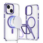 For iPhone 14 Plus Two-color TPU Hybrid PC MagSafe Phone Case(Purple) - 1