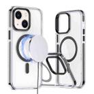 For iPhone 14 Plus Two-color TPU Hybrid PC MagSafe Phone Case(Black) - 1