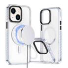 For iPhone 14 Plus Two-color TPU Hybrid PC MagSafe Phone Case(White) - 1