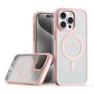 For iPhone 15 Pro TPU Hybrid PC Inner Magnetic MagSafe Phone Case(Pink) - 1