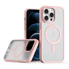 For iPhone 12 Pro Max TPU Hybrid PC Inner Magnetic MagSafe Phone Case(Pink) - 1