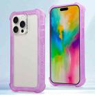 For iPhone 16 Pro Max Transparent Matte TPU Hybrid PC 3-in-1 Phone Case(Purple) - 1