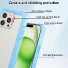 For iPhone 16 Pro Transparent Matte TPU Hybrid PC 3-in-1 Phone Case(Blue) - 2