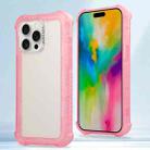 For iPhone 16 Pro Transparent Matte TPU Hybrid PC 3-in-1 Phone Case(Pink) - 1