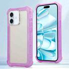 For iPhone 16 Plus Transparent Matte TPU Hybrid PC 3-in-1 Phone Case(Purple) - 1