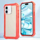 For iPhone 16 Plus Transparent Matte TPU Hybrid PC 3-in-1 Phone Case(Orange) - 1