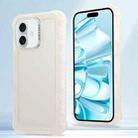 For iPhone 16 Plus Transparent Matte TPU Hybrid PC 3-in-1 Phone Case(White) - 1