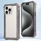 For iPhone 15 Pro Max Transparent Matte TPU Hybrid PC 3-in-1 Phone Case(Grey) - 1