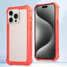 For iPhone 15 Pro Transparent Matte TPU Hybrid PC 3-in-1 Phone Case(Orange) - 1