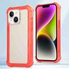 For iPhone 14 Plus Transparent Matte TPU Hybrid PC 3-in-1 Phone Case(Orange) - 1