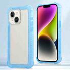 For iPhone 14 Plus Transparent Matte TPU Hybrid PC 3-in-1 Phone Case(Blue) - 1