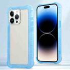 For iPhone 14 Pro Transparent Matte TPU Hybrid PC 3-in-1 Phone Case(Blue) - 1