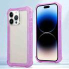 For iPhone 14 Pro Max Transparent Matte TPU Hybrid PC 3-in-1 Phone Case(Purple) - 1