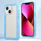 For iPhone 13 Transparent Matte TPU Hybrid PC 3-in-1 Phone Case(Blue) - 1