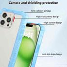 For iPhone 13 Transparent Matte TPU Hybrid PC 3-in-1 Phone Case(Blue) - 2